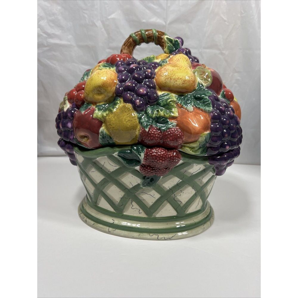 Raymond‎ Waites Cornucopia Fruit Soup Tureen Cookie Jar 2 Piece Certified Int'l